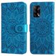 thumbnail image 1 of Funda tipo cartera FOXDOCK para OPPO Reno 6 Lite , diseño girasol en relieve, cuero PU, cierre magnético, soporte y tarjetero, 1 of 5