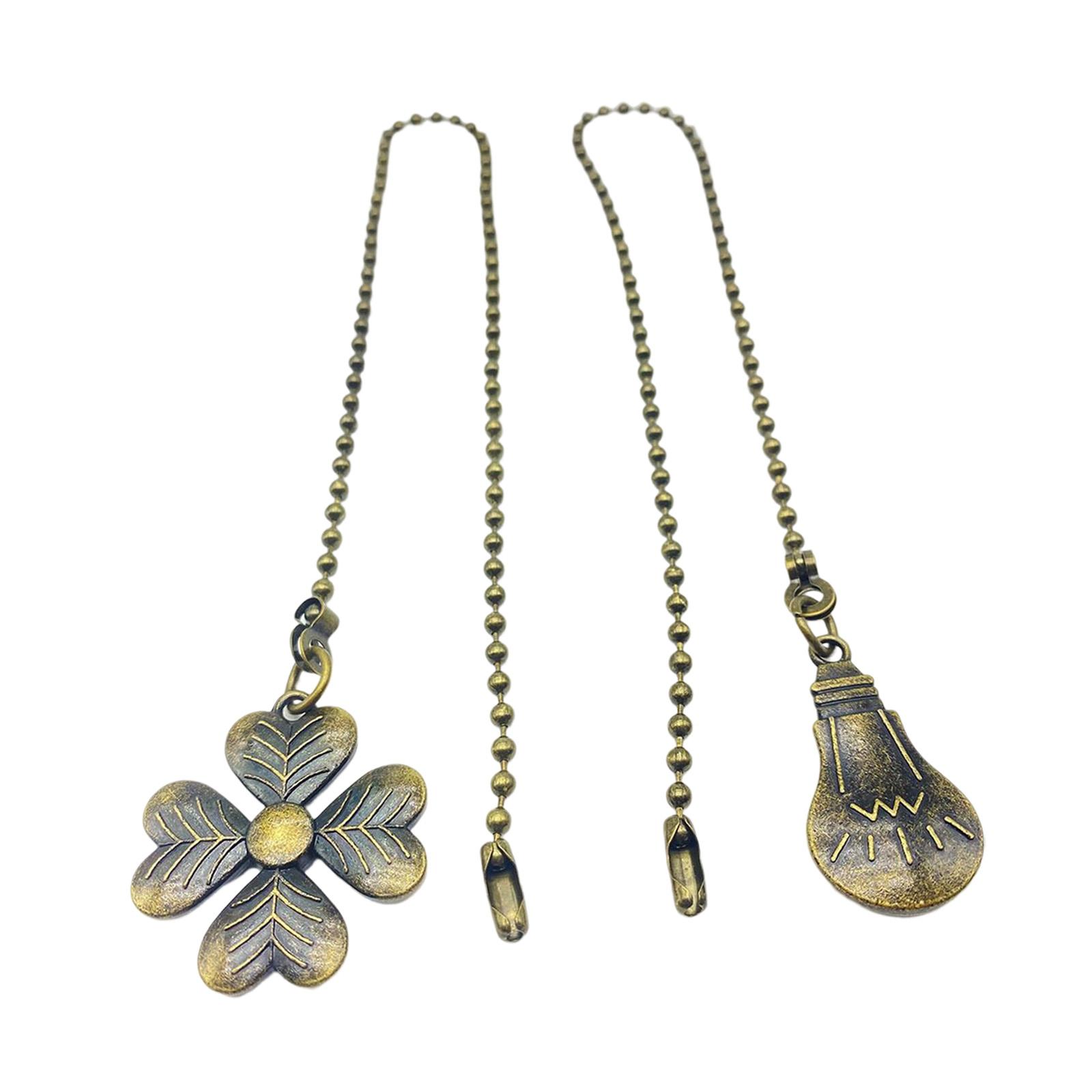 Magideal - 2 Uds., Cadena De Tracción De Extensión De Ventilador, Cadena De Tracción De Luz, Cadenas De Extensión, Cadena De Tracción De Ventilador De Metal Para Marrón