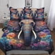 thumbnail image 1 of Funda nórdica de elefante para niños, ropa de cama 3D, funda de edredón con estampado creativo para niñas, niños y adolescentes con almohada, 3 piezas, microfibra suave., 1 of 3