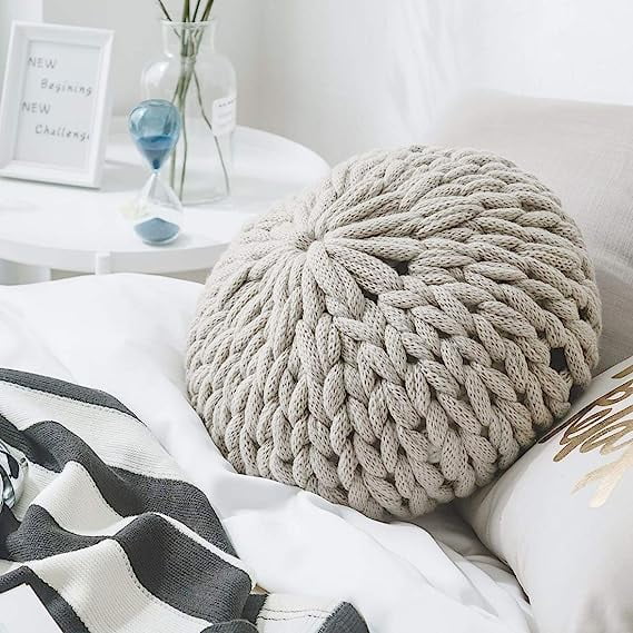 Xmhytop Juego De 1 Fundas De Almohada Bohemias, 40*40cm, Tejidas A Mano Con Textura, Decorativas Para Sofá, Recámara, Sala, Contiene Relleno, Estilo B, Gris