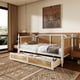 thumbnail image 2 of Traditional Style Rattan Twin Size Daybed with 2 Drawers for Limited Space, Guest Room, No Box Spring Needed,Antique White, 2 of 3