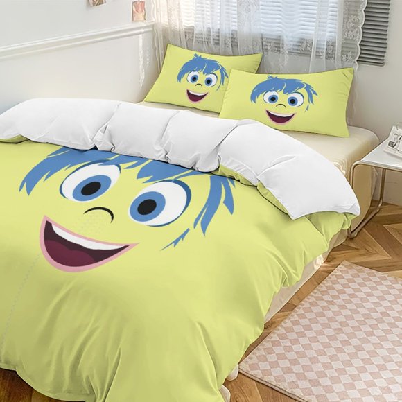 Light Yellow Joy Inside Out Comforter Set Soft 3 Pcs Twin Bedding Sets Thicken for All Season