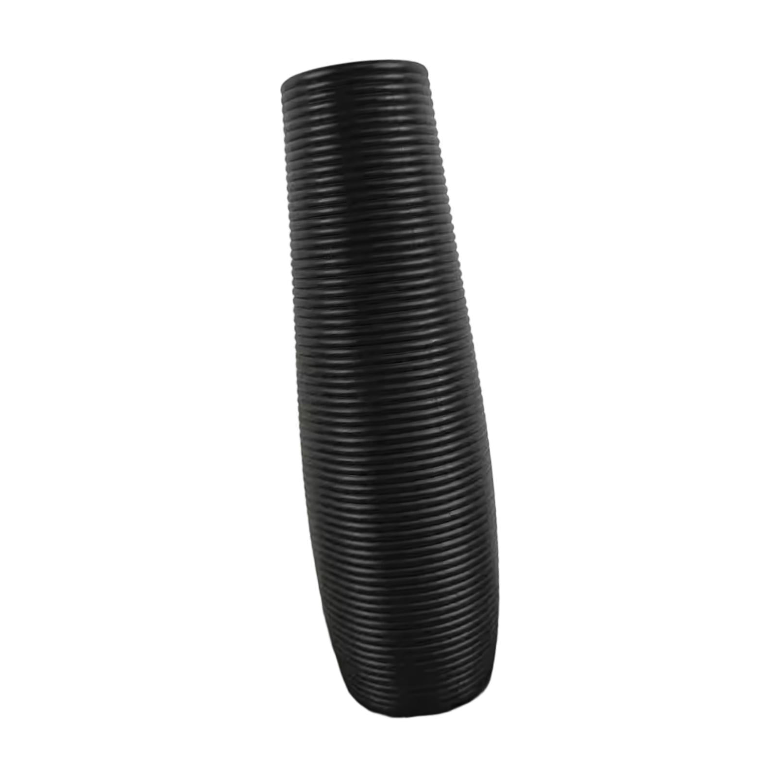 Magideal - Jarrón De Piso Alto Con Textura Única Y Acabado Minimalista Florero Para Ramas Decorativas Jarrón Amplio Para Flores Artificiales Material Pp Fácil D Negro