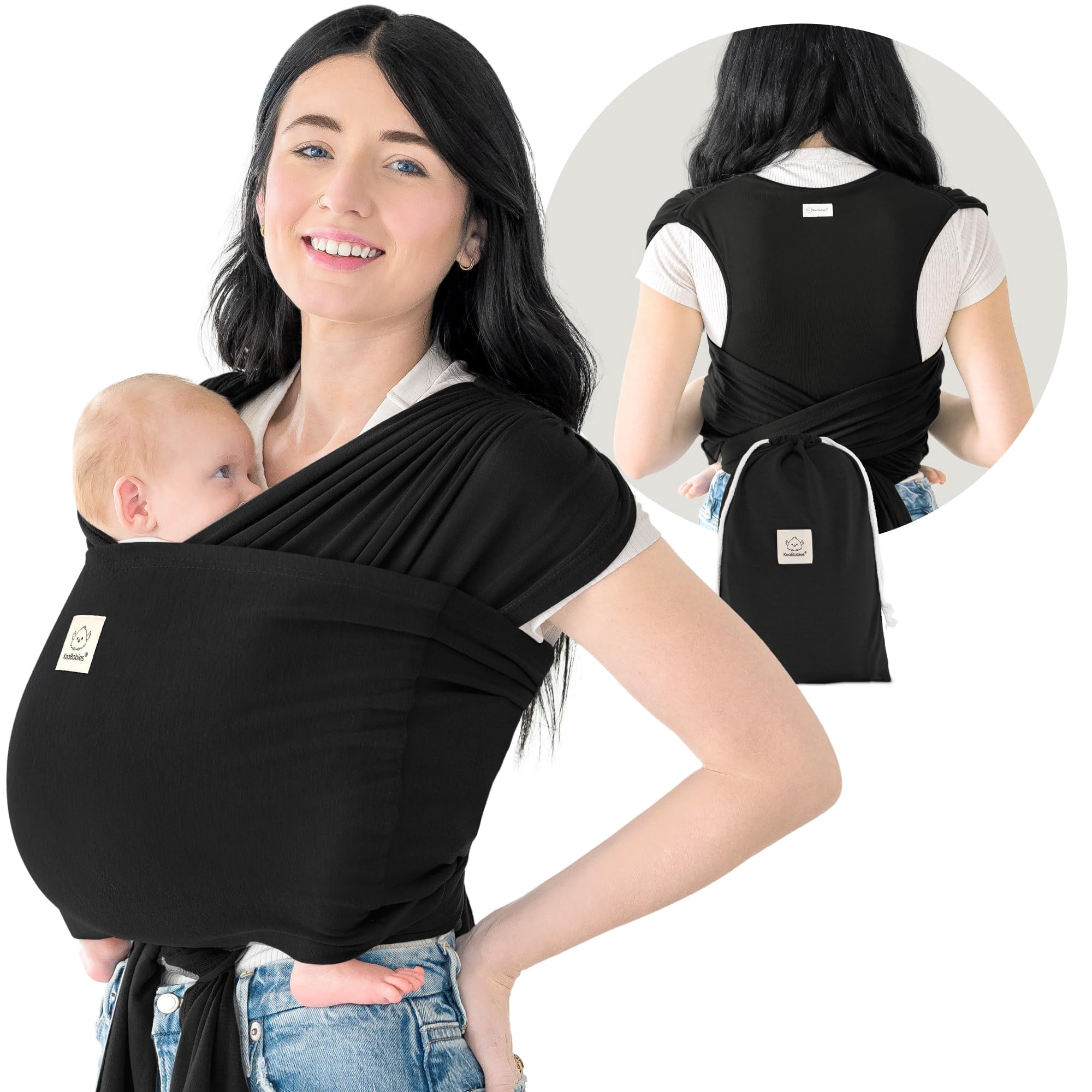 Portabebés Keababies D-lite, Fácil De Llevar, Negro