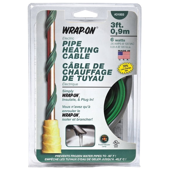 Cable Calefactor Para Tuberías De 0 9 M 120 V Termostato Verde