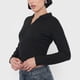thumbnail image 3 of Polera Muje Manga Larga Cuello Polo Negro Corona, 3 of 5