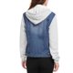 thumbnail image 3 of INSPIRE CHIC Chaqueta de Mezclilla Lavada para Mujer con Mangas en Contraste, Capucha con Cordón, Botones y Exterior S Azul Oscuro, 3 of 6