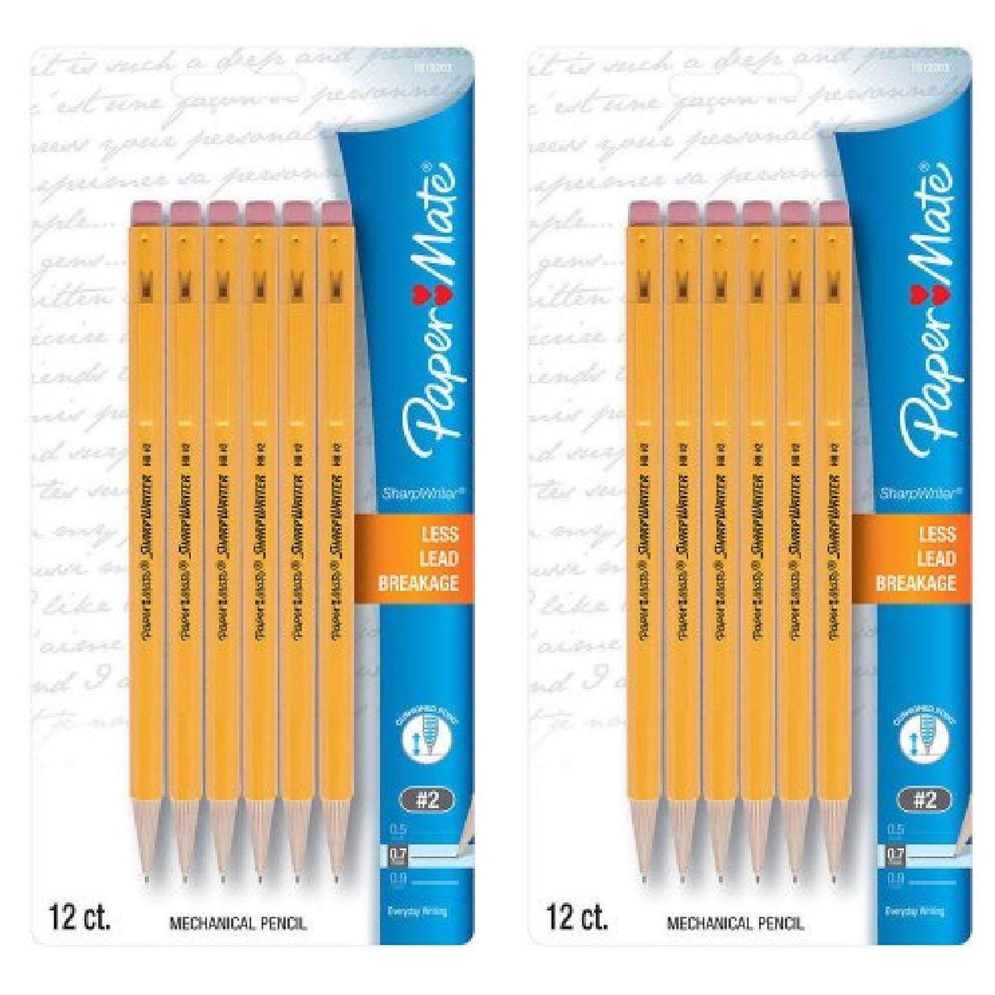 Lápices Mecánicos Paper Mate Sharpwriter 0.7mm Hb #2 X24