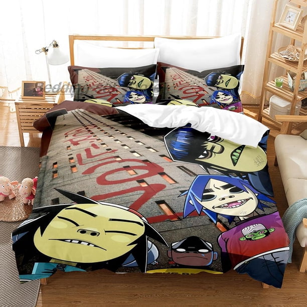 Music Gorillaz Bedding Set Bed Set Aldult Kid Bedroom Duvetcover Sets Kawaii