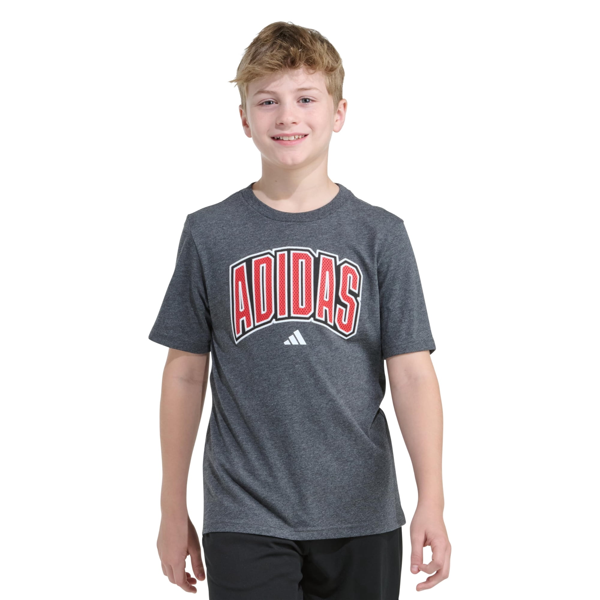 Camiseta Adidas Para Niño De Manga Corta World Cup Gris Oscuro Talla S
