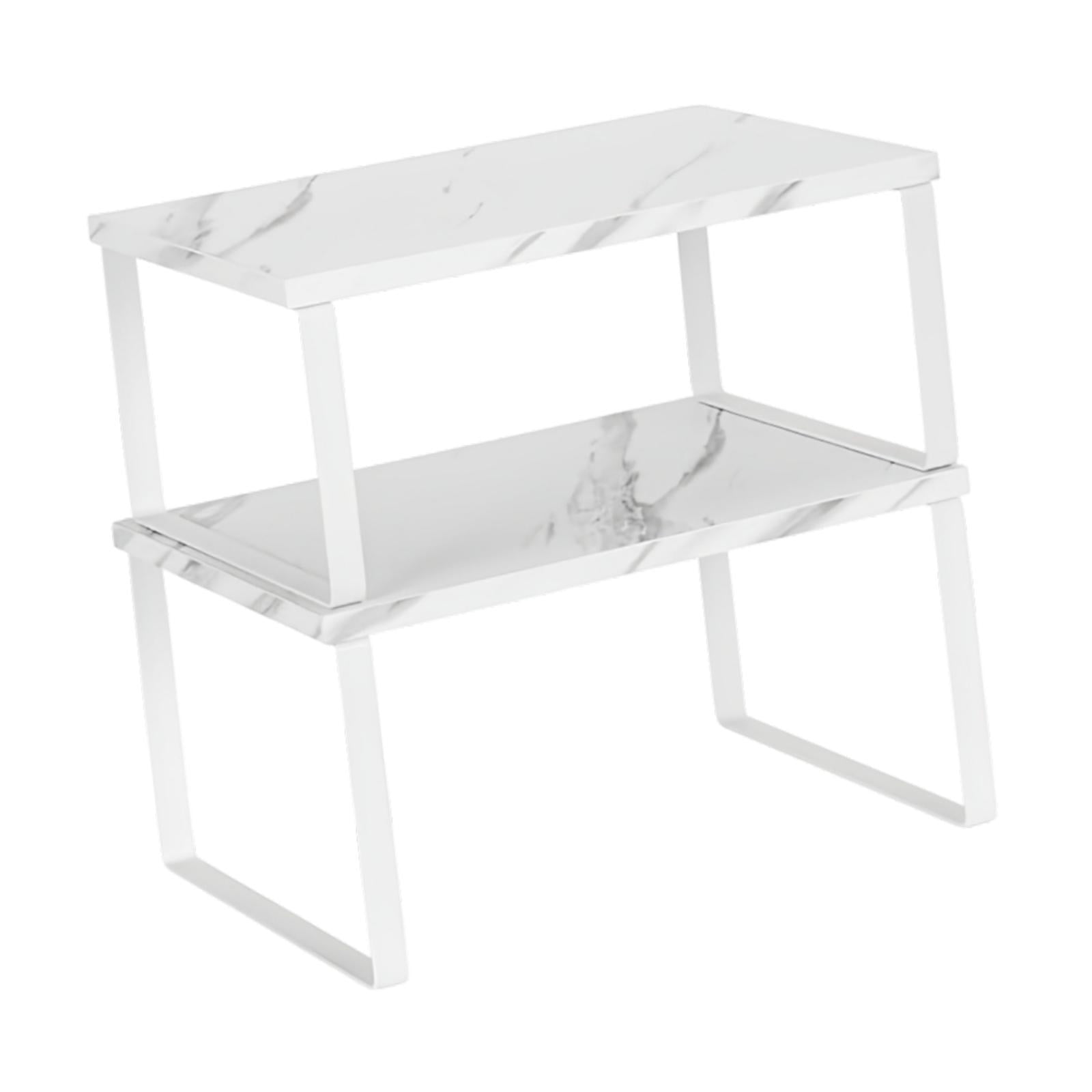 Uucntr - 2 Estantes Organizadores Para Gabinetes, Organizadores Para Encimeras De Cocina, Despensa Y Especias, Color Blanco