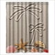 thumbnail image 1 of Cortina de ducha con diseño de estrellas de mar, ideal para la playa, con ganchos, tamaño 60 x 72 pulgadas., 1 of 3