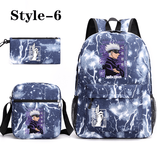 Anime Satoru Gojo Pattern Three Piece Backpack New Fashion School High Quality Backpack Shoulder Bag Pen Bag Laptop Backpack