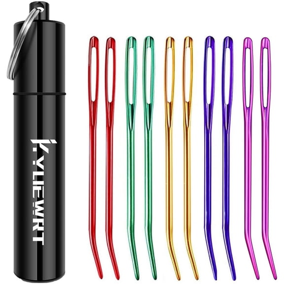 Juego de Agujas de Hilo KYUEWRT 7 cm Punta Curva Aluminio