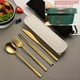 thumbnail image 1 of Set, 304 Stainless Steel Portable Gift Cutlery Set Korean Cutlery Knife Fork Spoon Chopsticks Four Piece Set Portable, 1 of 5