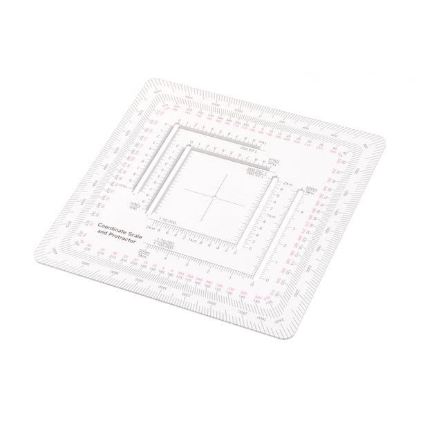 Lector de cuadrícula de coordenadas del transportador de navegación terrestre Escala de coordenadas para medición 12x12cm