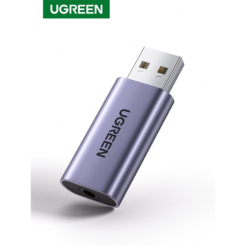 Ugreen - Adaptador De Audio Externa Usb-a/jack 3.5mm M/h (audio Estereo + Mic) Aluminio Cm383