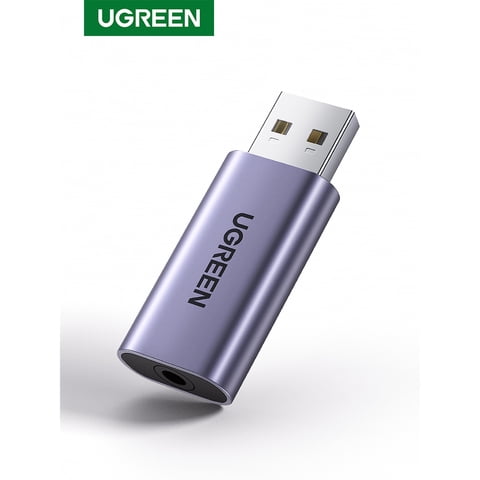 Ugreen - Adaptador De Audio Externa Usb-A/Jack 3.5Mm M/H (Audio Estereo + Mic) Aluminio Cm383