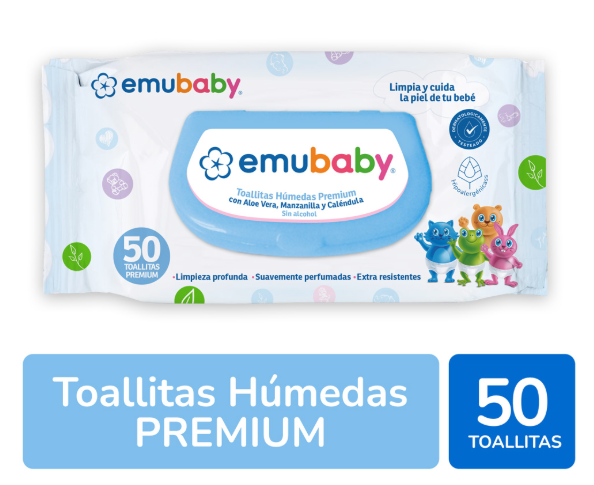 Pack X 10 Paquetes De Toallas Humedas Emubaby 50Und