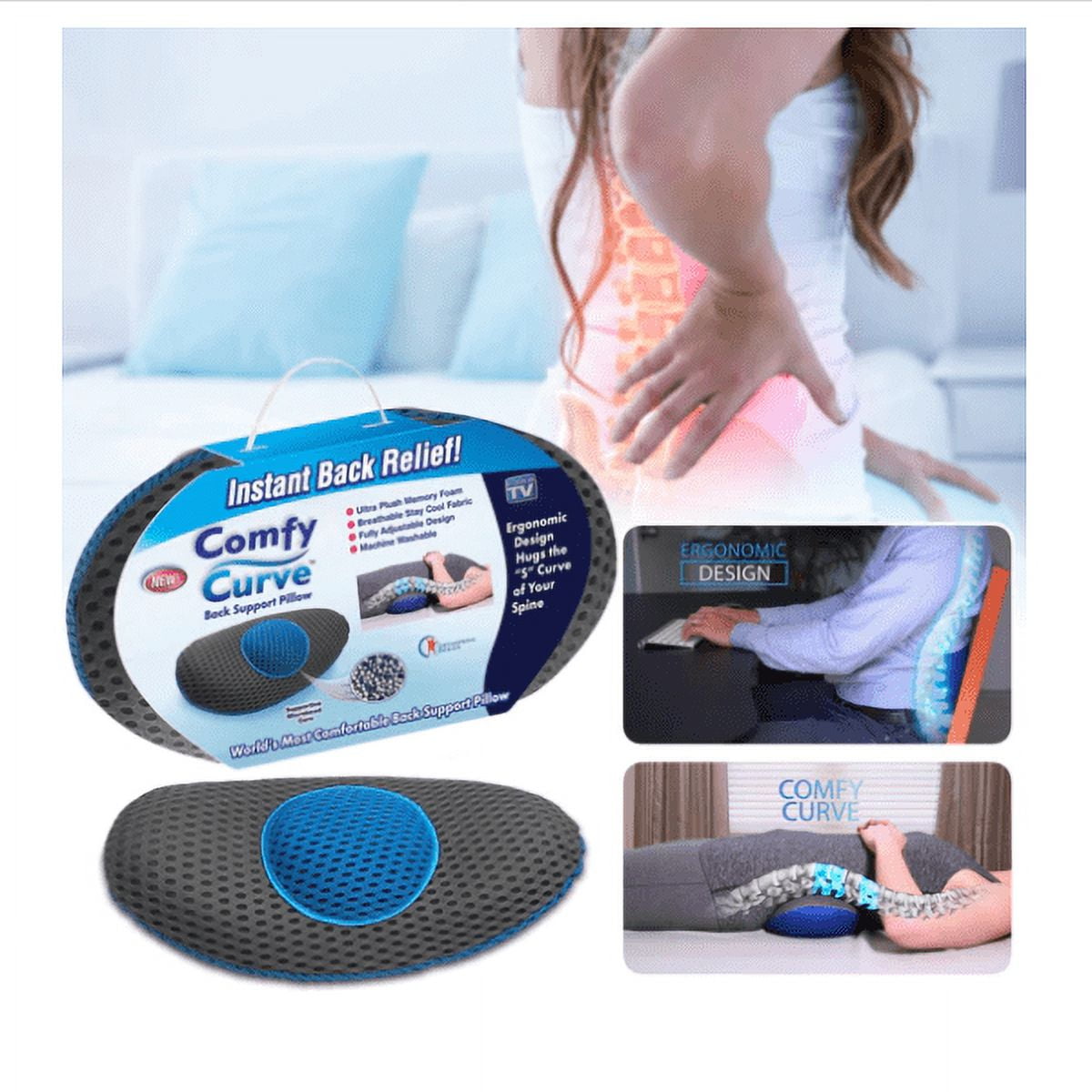 Genérico - Cojin Almohada Apoyo Lumbar Corrector Postura Viscoelastica Casa,oficina,autoetc