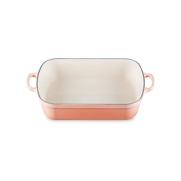 Le Creuset Asador rectangular de hierro fundido esmaltado 5 L color durazno