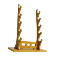 Magideal - Estante De Exhibición De Espadas Samuráis, Colgador De Espadas Medievales, Organizador De Almacenamiento De Sables De Luz, Soporte Decorativo Tanto Marrón 5 Niveles