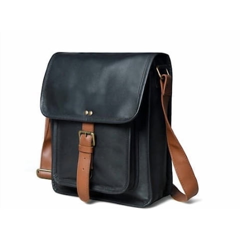 Cartera Bandolera Sharo Retro Cuero Bicolor