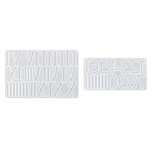 Magideal - Fundición De Resina De Molde De Números Que Incluye Números Arábigos Y Romanos Prácticos, Herramientas De Fabricación De Bricolaje, Modelo De Silicona