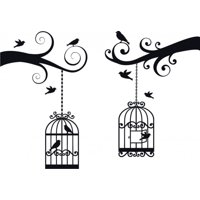 Rienda Libre Graphics - Decomural Tree Branch Bird Cage Ws-47616
