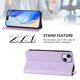 thumbnail image 3 of Funda Billetera con Soporte para iPhone 15 Plus Bloqueo RFID Plegable Morado claro, 3 of 6