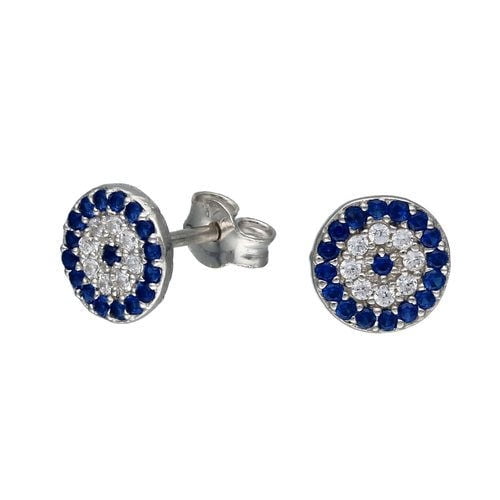 Aros Plata Mujer Ojo Turco Proteccion