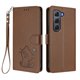 thumbnail image 1 of Infinix HOT 60 PRO 4G Funda Billetera con Estampado de Gato, Marrón, 1 of 6
