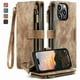 thumbnail image 1 of 1pc Suede Vintage Leather Phone Cover, Wallet License Card Slot Magnetic Buckle Zipper Pocket Bracket Flip Cover Phone Protective Case For IPhone14/14Plus/14Pro/14Pro Max ,iPhone13/13Pro/13Pro Max ,iP, 1 of 3