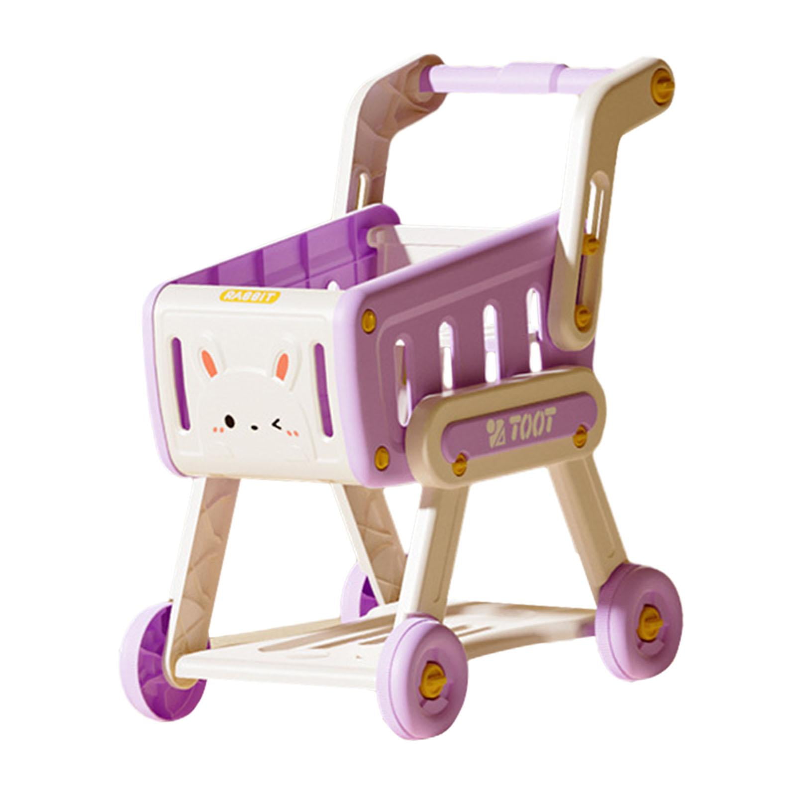Magideal - Carrito De Compras Para Niños, Carrito De Simulación De Aprendizaje Temprano, Carrito De Supermercado, Juguete Para Niños Y Niñas, Recuerdos De Fiesta Violeta