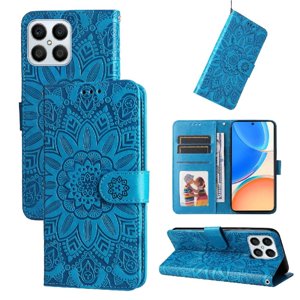 Funda Tipo Cartera Foxdock Para Honor X6 , Diseño Girasol En Relieve, Cuero Pu, Cierre Magnético, Soporte Y Tarjetero