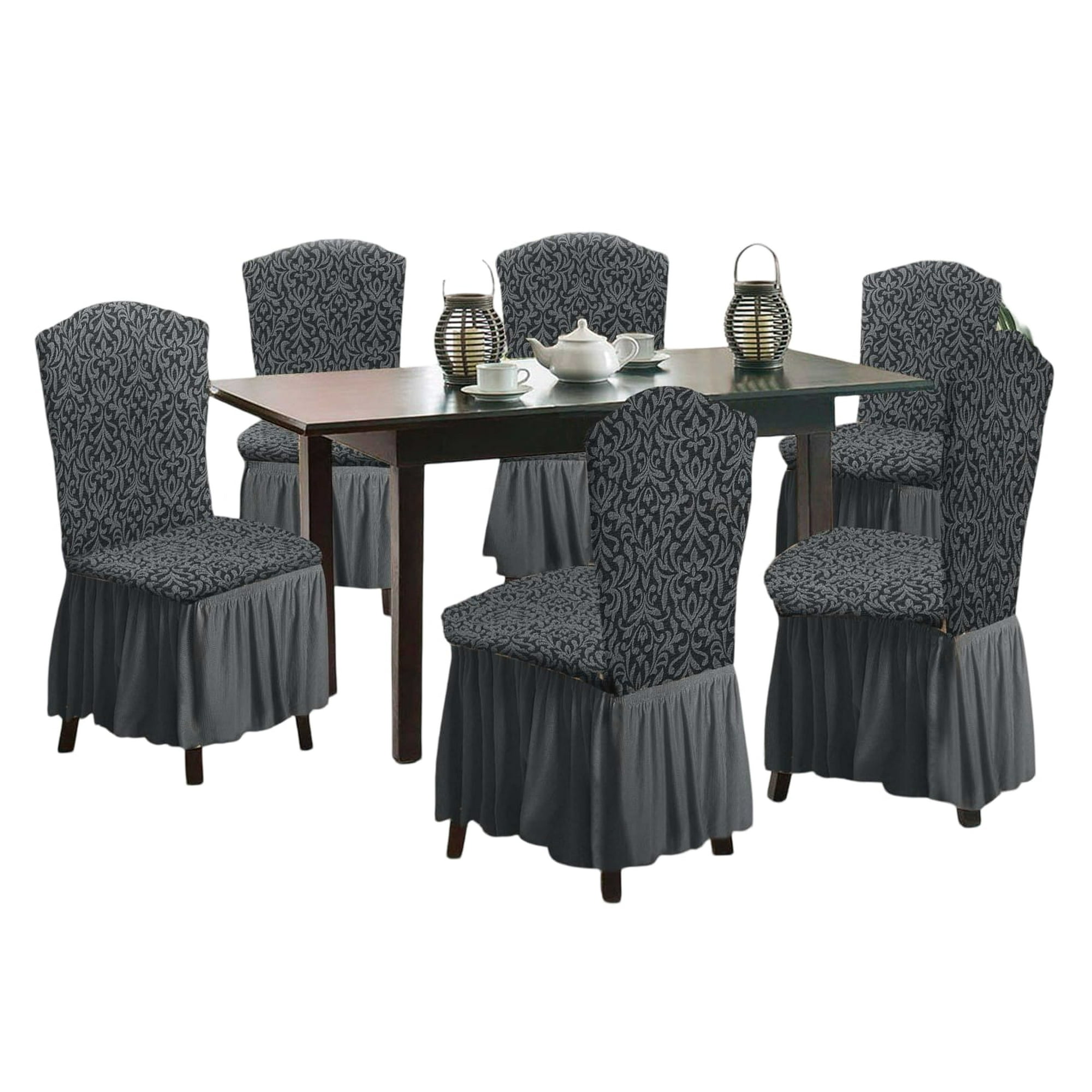 Genérico - Pack 6 Fundas Sillas Turcas Con Diseño 3d F6