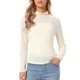 thumbnail image 1 of INSPIRE CHIC Blusa de Encaje Transparente para Mujer Cuello Alto Manga Larga Casual Suéter Camiseta de Otoño Invierno Talla XL Albaricoque, 1 of 6