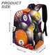 thumbnail image 3 of Billar-theme Backpack, Campus style schoolbag Bookbag with Adjustable Shoulder Straps And Large Zip Compartment, Unisex Travel Bags.42x30x15cm, 3 of 6
