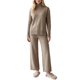 thumbnail image 2 of INSPIRE CHIC Conjunto de Suéter de Punto de Cable de 2 Piezas para Mujer Cuello Alto Hombro Caído Manga Larga Ajustable Mediano Avena, 2 of 6