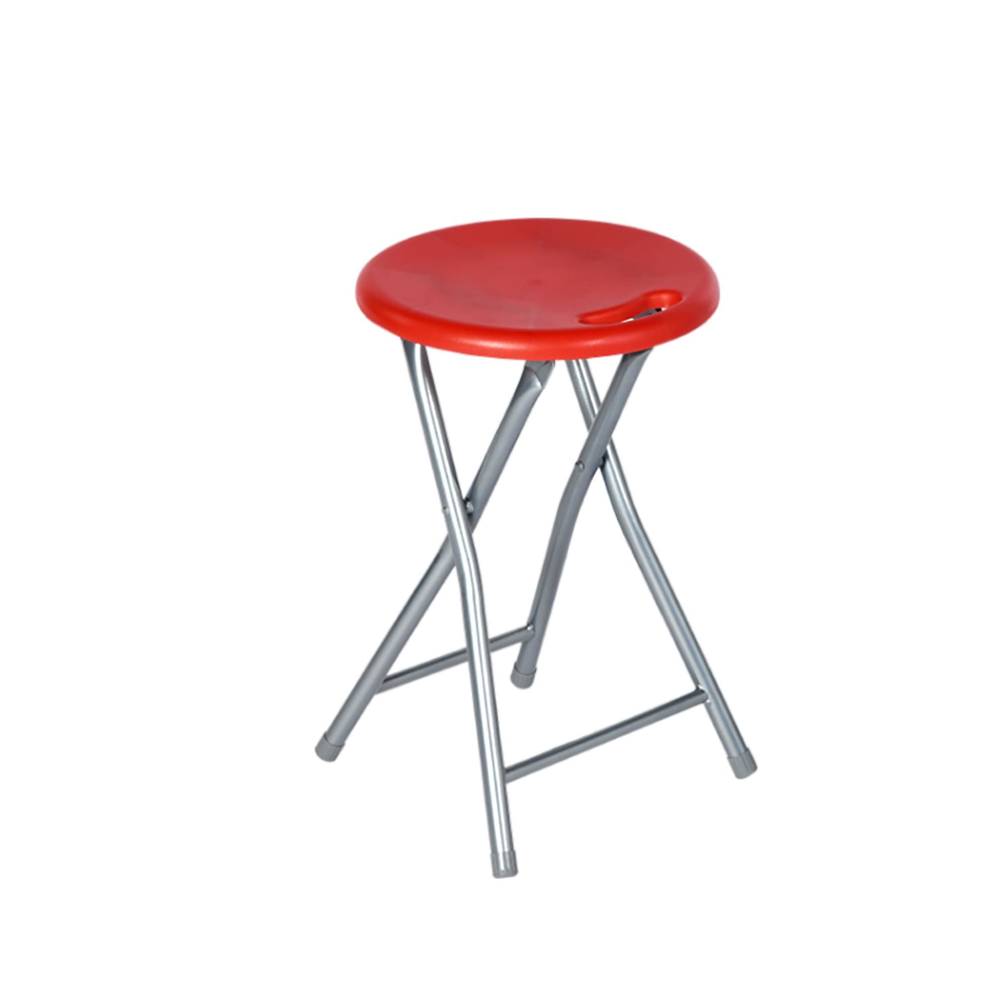 Haus - Banco Plegable Con Asa Metal - Plástico Rojo