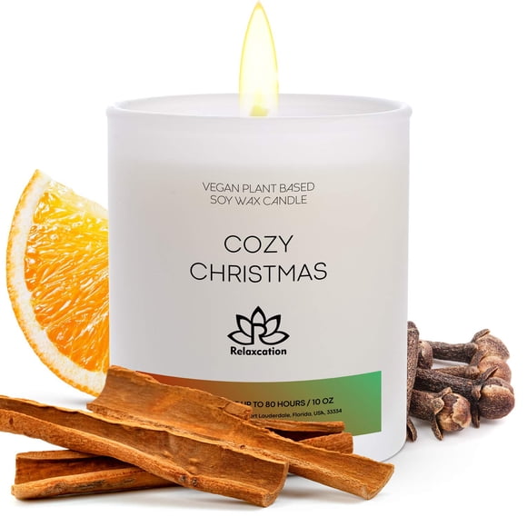 Vela relajante con aroma navideño, 300 ml, 80 horas de combustión