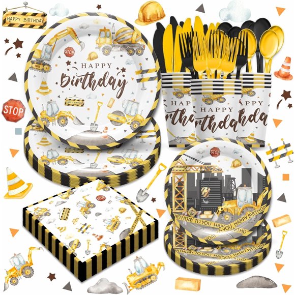 Set Fpozztiyo de cumpleaños de construcción para 24 invitados