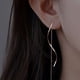 thumbnail image 1 of Long Tassel Threader Earrings Wave Shaped Simple Long Chain Earrings Elegant Earrings For Women & Girls, 1 of 5