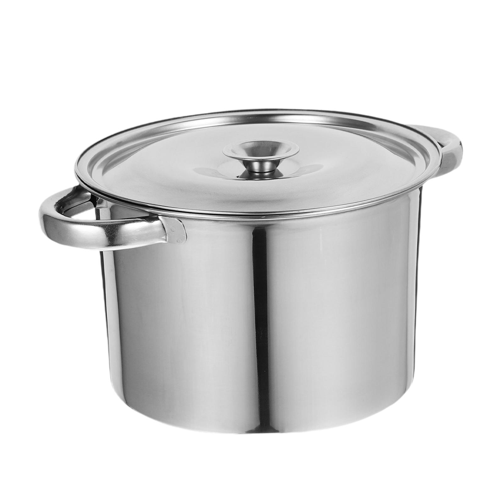 Magideal - Olla De Acero Inoxidable De 20Cm, Olla Shabu Shabu, Utensilios De Cocina Fáciles De Limpiar, Olla Redonda Para Sopa Con Tapa Para Acampar, Pícnic Al A