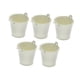 thumbnail image 3 of 5 Cubos De Metal Galvanizado, Contenedores Rústicos Para Recuerdos De Fiesta, Resistentes, Color Blanco, 3 of 5