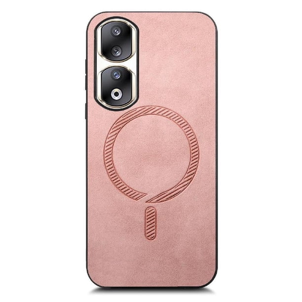 Magnetic Slim Case for Honor 90 Pro 5G with Camera Guard & Anti-Scratch Back Pink