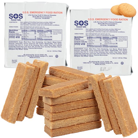 Barra de comida S.O.S. Food Lab 3600 Cal 3 días, paquete de 2