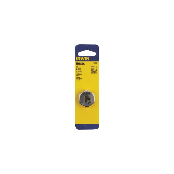Troquel hexagonal Irwin Hanson de acero con alto contenido de carbono de 1 pulgada 10-24 NC