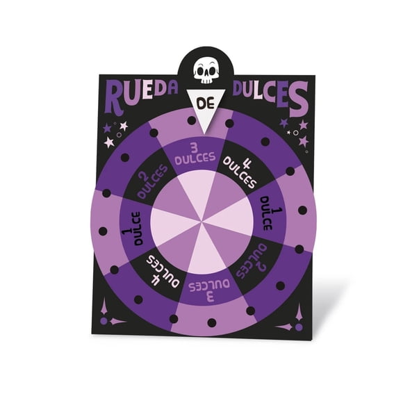 Ruleta de Dulces de MDF Morada y Negra 35 x 27 cm Halloween - Frank & Mortis