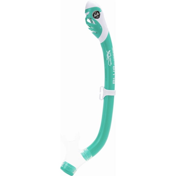 Snorkel Cressi Iguana Dry para niños, color verde aguamarina y blanco